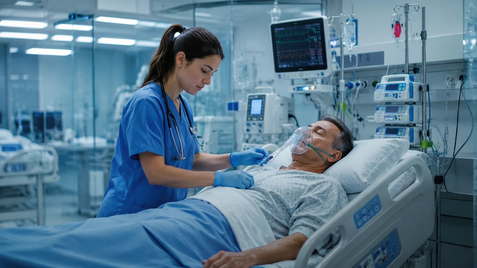 Imagen en Hospital de una Especialista en Pacientes Críticos Cuidado y Manejo Intensivo