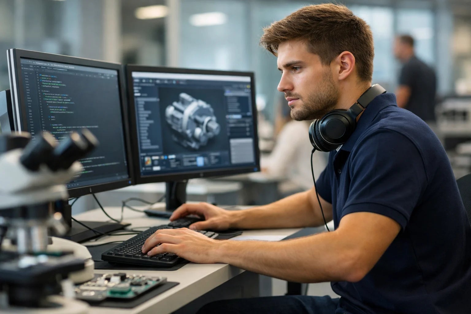 estudiante de FP trabajando en entorno profesional real