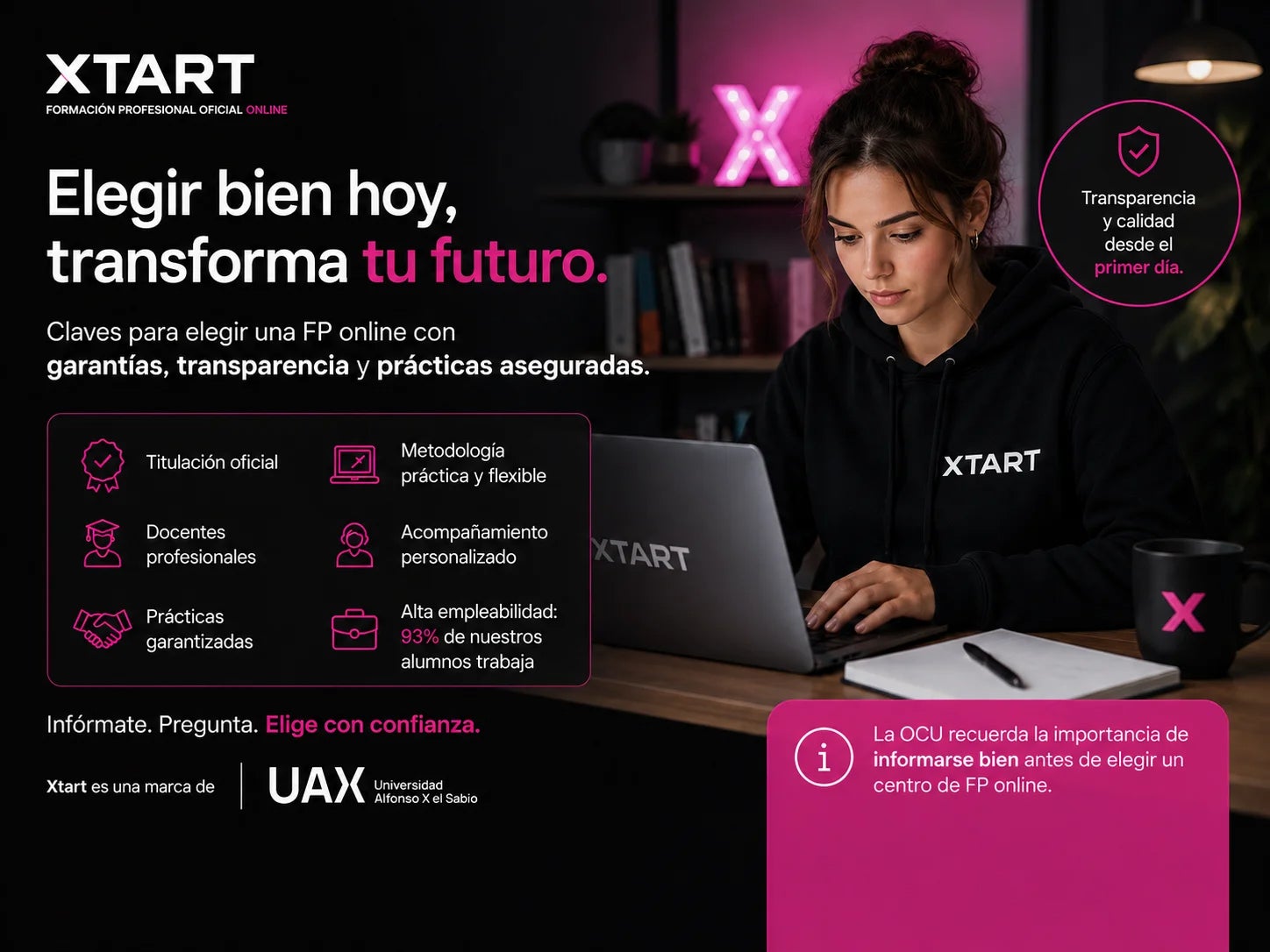 Imagen elige bien tu futuro estudiando fp online con xtart