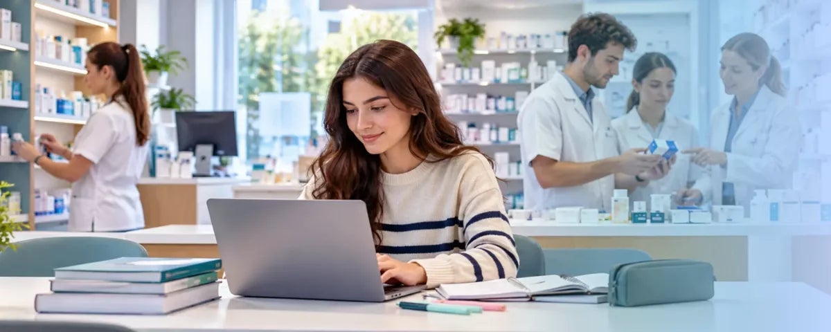 Alumna estudiando Farmacia y Parafarmacia Semipresencial